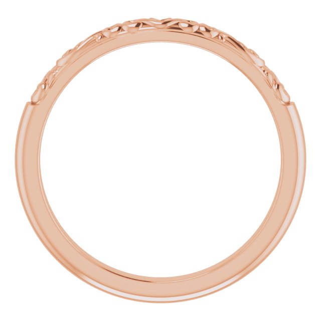 14K Rose Band for 8x6 mm Oval Ring
