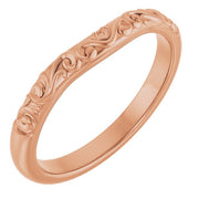 14k Rose Band For 10x8 Mm Oval Ring