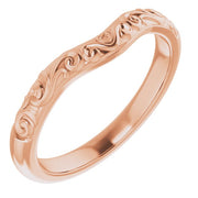 14k Rose Band For 10x10 Mm Heart Ring