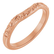 14k Rose Band For 9x7 Mm Emerald Ring