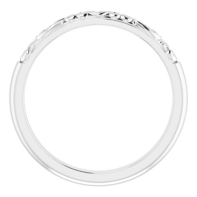 14K White Band for 5 mm Square Ring