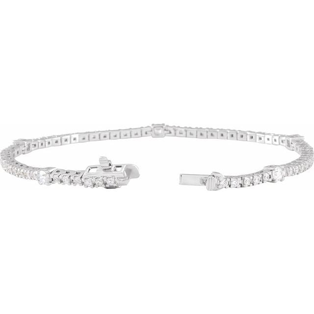 14K White 1 3/4 CTW Lab-Grown Diamond 7' Line Bracelet