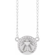 14K White 13.65x12 mm First Communion Youth 16' Necklace