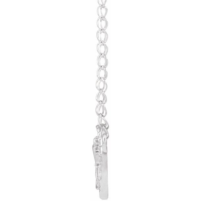 14K White 10.28x8 mm First Communion Youth 16' Necklace