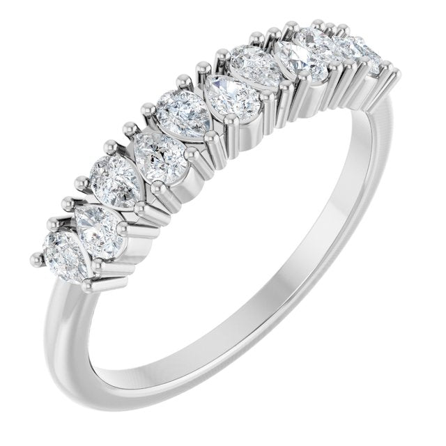 14K White 1/2 CTW Natural Diamond Anniversary Band