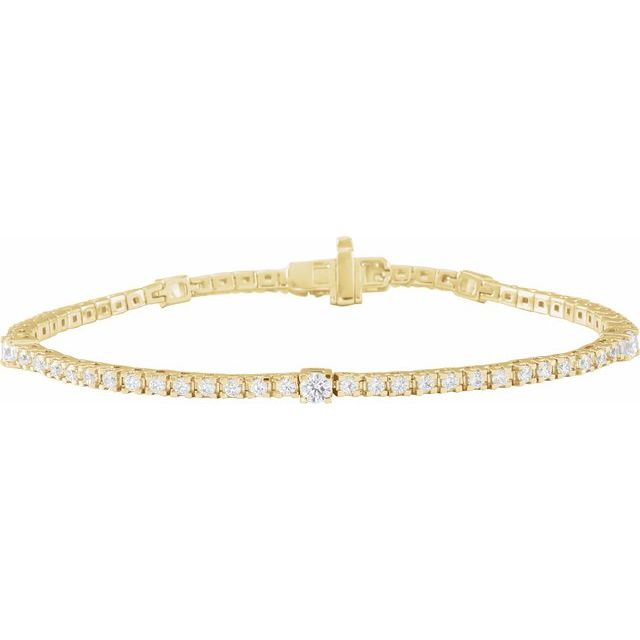 14K Yellow 1 3/4 CTW Lab-Grown Diamond 7' Line Bracelet