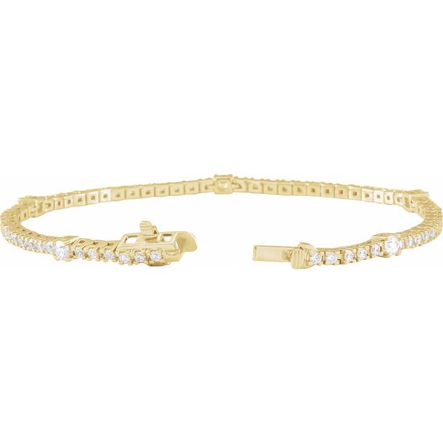 14K Yellow 1 3/4 CTW Lab-Grown Diamond 7' Line Bracelet