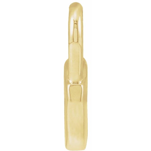 14K Yellow 15.3x10.1 mm Engravable Lock Pendant