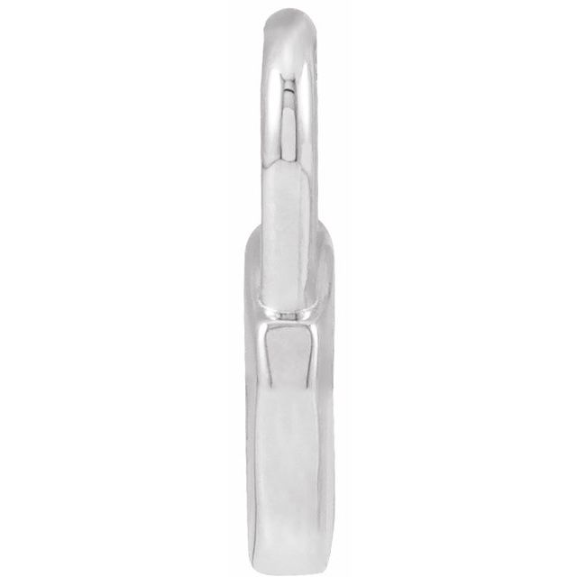 Sterling Silver 15.3x10.1 mm Engravable Lock Pendant