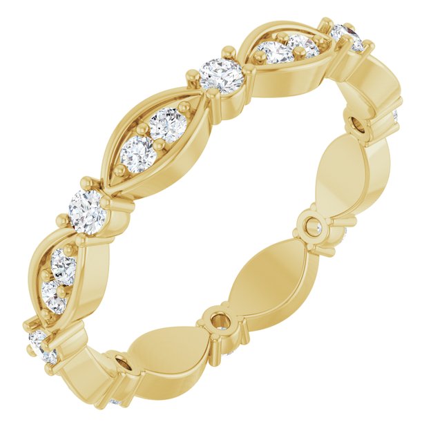 14K Yellow 1/2 CTW Natural Diamond Eternity Band Size 7