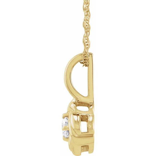 14K Yellow 1/10 CT Natural Diamond Knot 18' Necklace