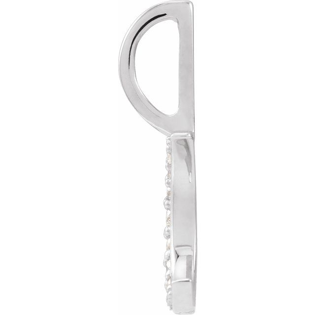 14K White .07 CTW Natural Diamond Crescent Moon Charm/Pendant