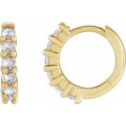 14K Yellow 1/5 CTW Rose-Cut Natural Diamond 12.2 mm Huggie Hoop Earrings