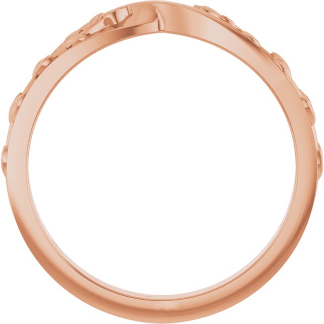 14K Rose Twisted Leaf Ring
