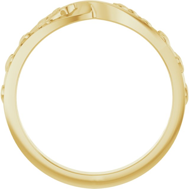 14K Yellow Twisted Leaf Ring