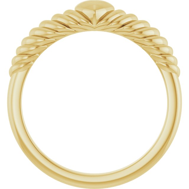 14K Yellow Rope Heart Dome Ring