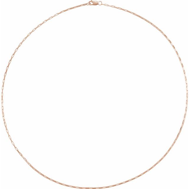 14K Rose 1.2 mm Elongated Box 18' Chain