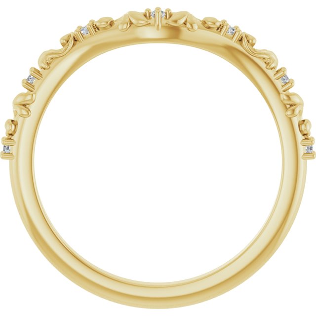 14k Yellow .05 Ctw Natural Diamond Vintage-inspired Contour Band