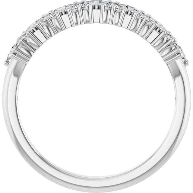 14K White 1/2 CTW Natural Diamond Anniversary Band