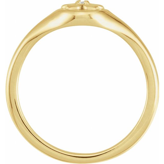 14K Yellow .015 CT Natural Diamond Floral Ring