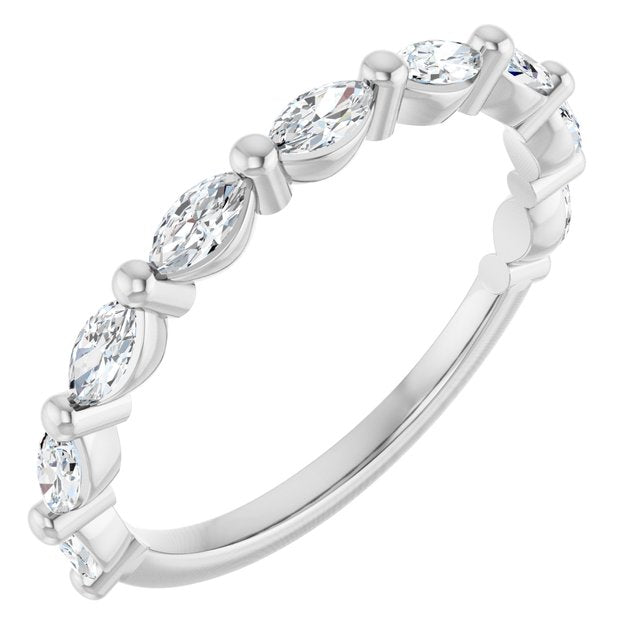 14K White 1/2 CTW Natural Diamond Anniversary Band