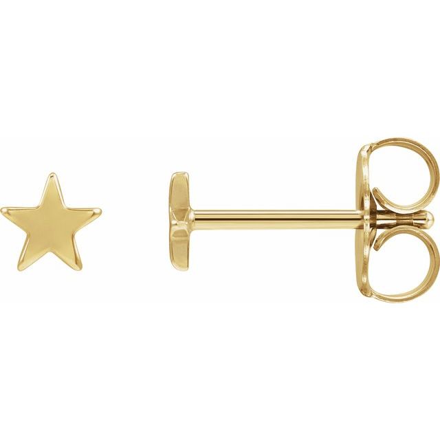 14K Yellow 4 mm Star Friction Post & Back Earrings