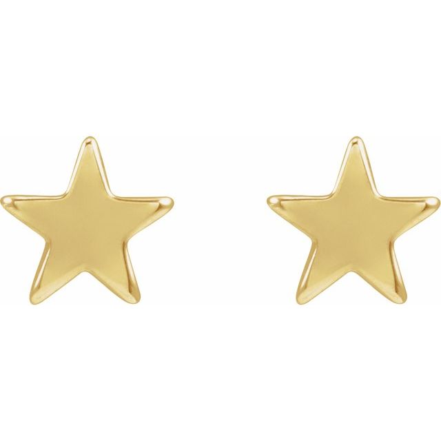 14K Yellow 4 mm Star Friction Post & Back Earrings