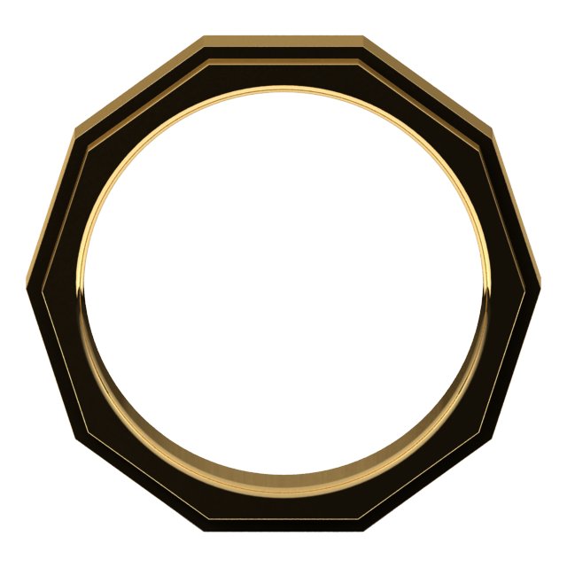 14K Yellow 6 mm Geometric Stepped Edge Band Size 10