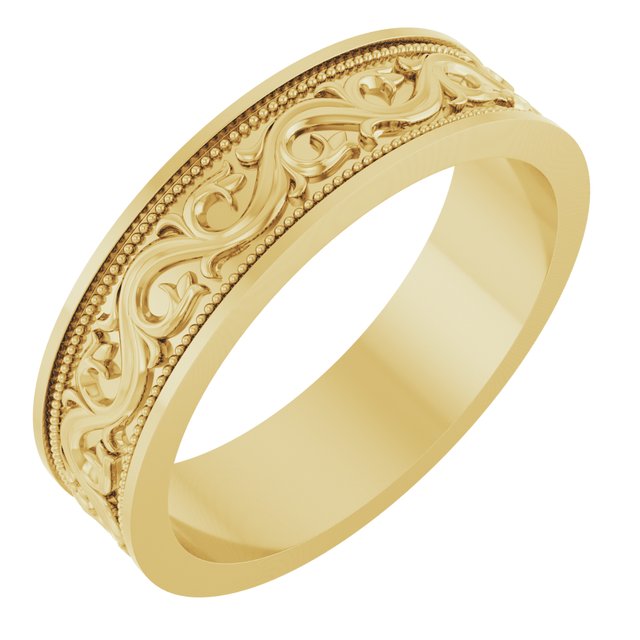 14K Yellow 6 mm Sculptural Band Size 10