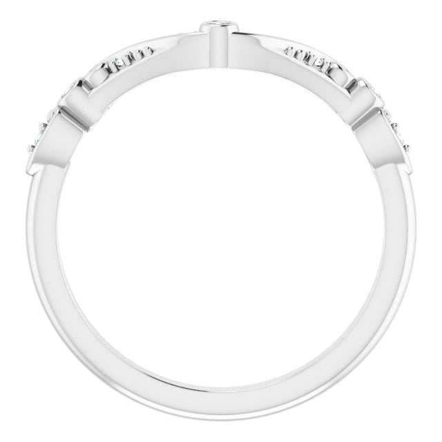 14K White 1.3 mm Round .05 CTW Natural Diamond Matching Band Band