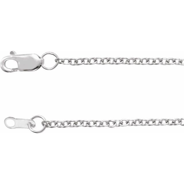 14K White 1.5 mm Cable 16' Chain