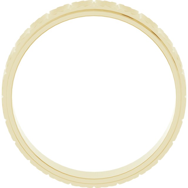 14k Yellow 6 Mm Chevron Pattern Band Size 8.5
