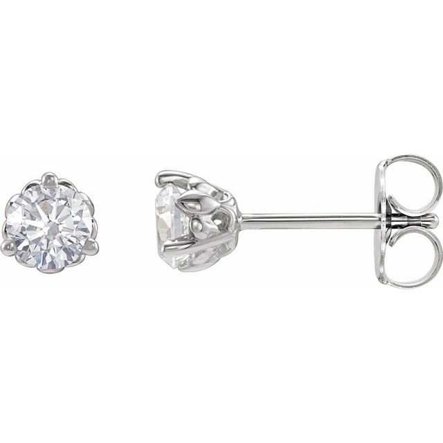 14K White 1/2 CTW Lab-Grown Diamond Fleur-de-Lis Earrings