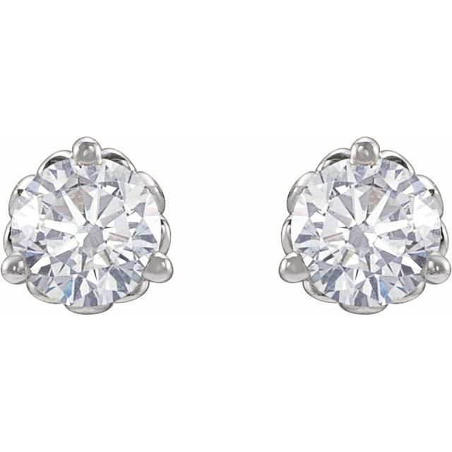 14K White 1/2 CTW Lab-Grown Diamond Fleur-de-Lis Earrings