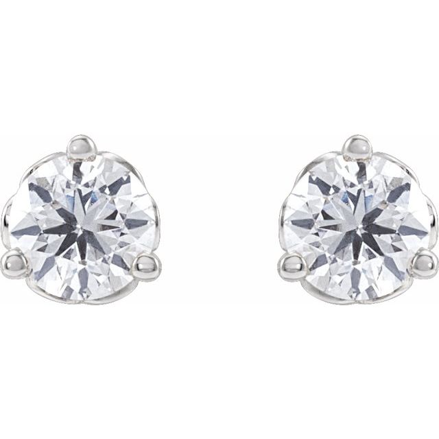 14K White 1/2 CT Lab-Grown Diamond Scroll Earrings