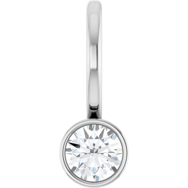 14K White 1/6 CTW Natural Diamond Charm/Pendant