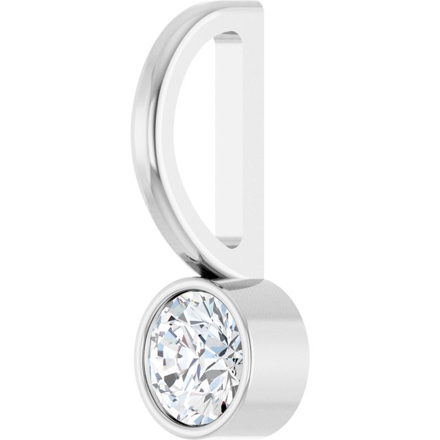 14K White 1/6 CTW Natural Diamond Charm/Pendant