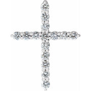 14K White 1/2 CTW Lab-Grown Diamond Cross Pendant