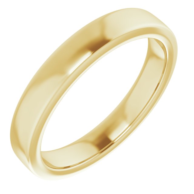 14K Yellow Band for 8x6 mm Emerald Ring