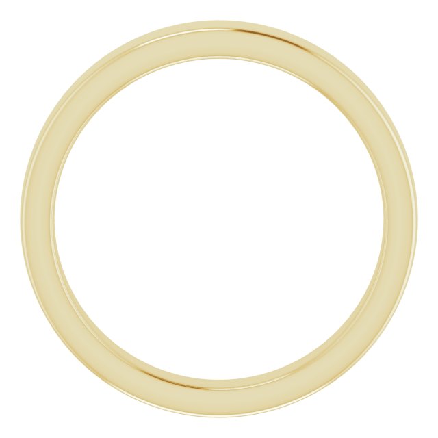 14K Yellow Band for 8x6 mm Emerald Ring