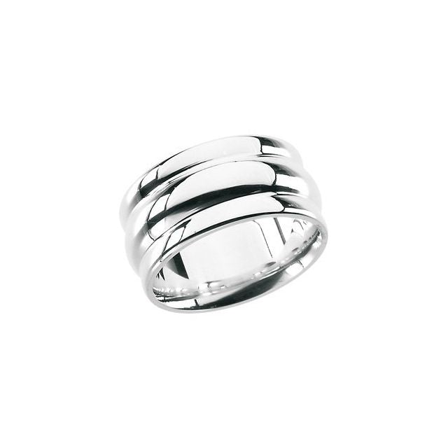 Sterling Silver Grooved Ring