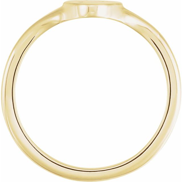 14K Yellow Moon & Star Signet Ring