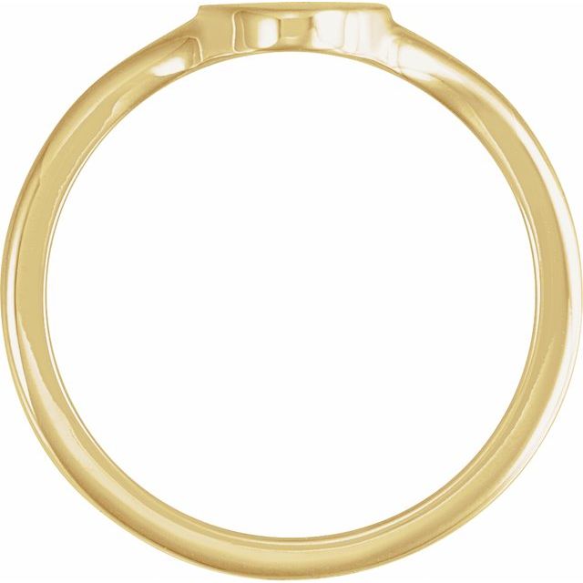 14K Yellow 13x7 mm Oval Brushed Top Signet Ring