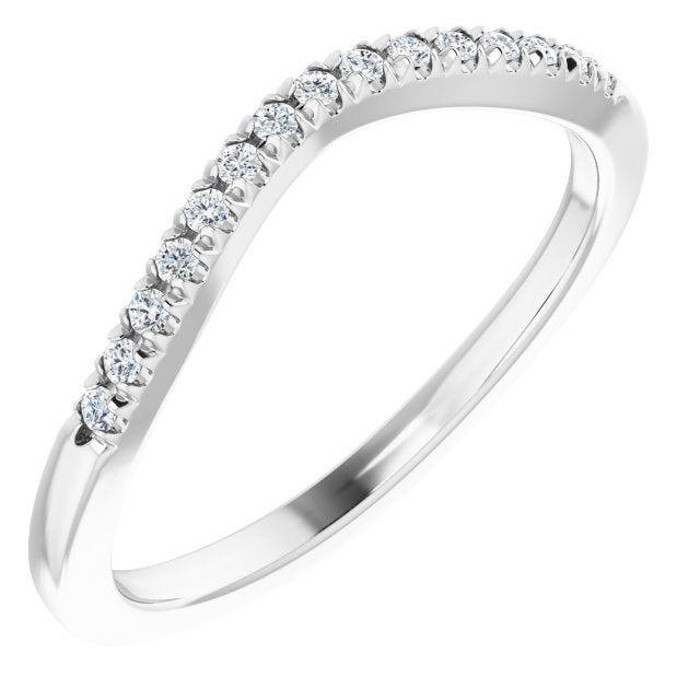 14K White 1/10 CTW Natural Diamond French-Set Band