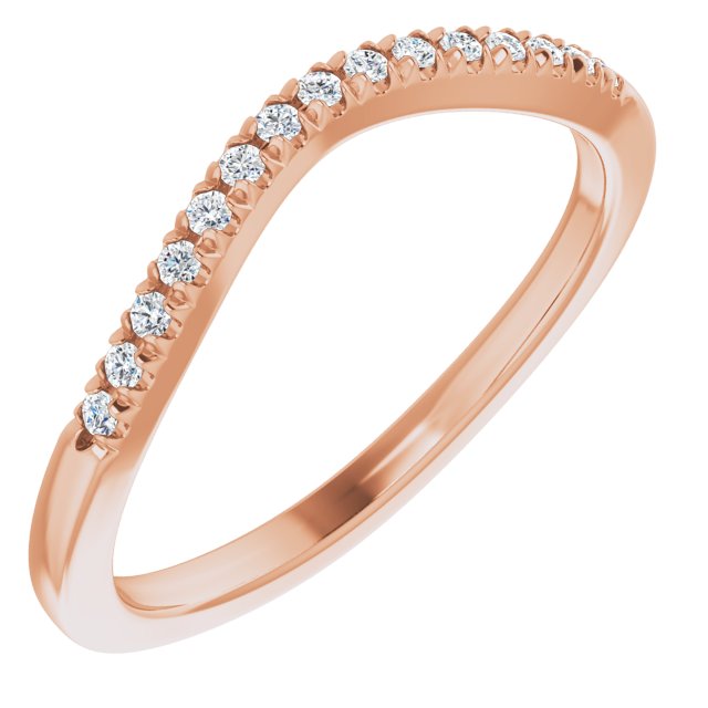 14k Rose 1/10 Ctw Natural Diamond French-set Band