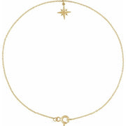 14K Yellow Star 9' Anklet