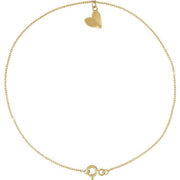 14K Yellow Heart 9' Anklet