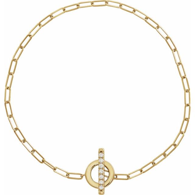 14K Yellow 1/10 CTW Natural Diamond Toggle 7' Bracelet