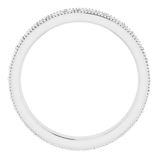 14K White 1/10 CTW Natural Diamond Floral Accented Band