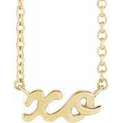 14K Yellow Script 'XO' 18' Necklace